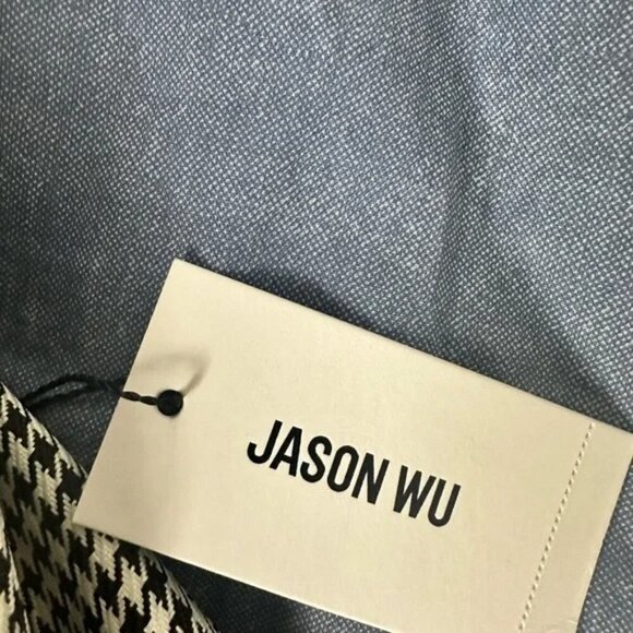 Jason Wu Houndstooth Blazer Wrap Mini Dress Long Sleeves Black Size Medium - Picture 3 of 4